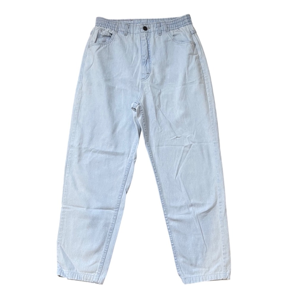 Vintage Lee Mom Jeans‎ Light Wash High Elastic Waist Denim Baggy Size 12 Medium